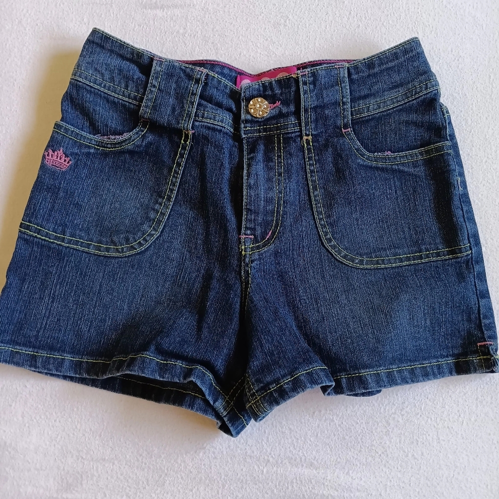 GLO Sz 14 Jeans Dark Denim with Pink And Green Accents